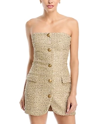 Alice and Olivia Madison Strapless Tweed Dress