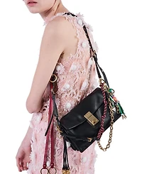 Soft Sound Small Leather Shoulder Bag with Charms