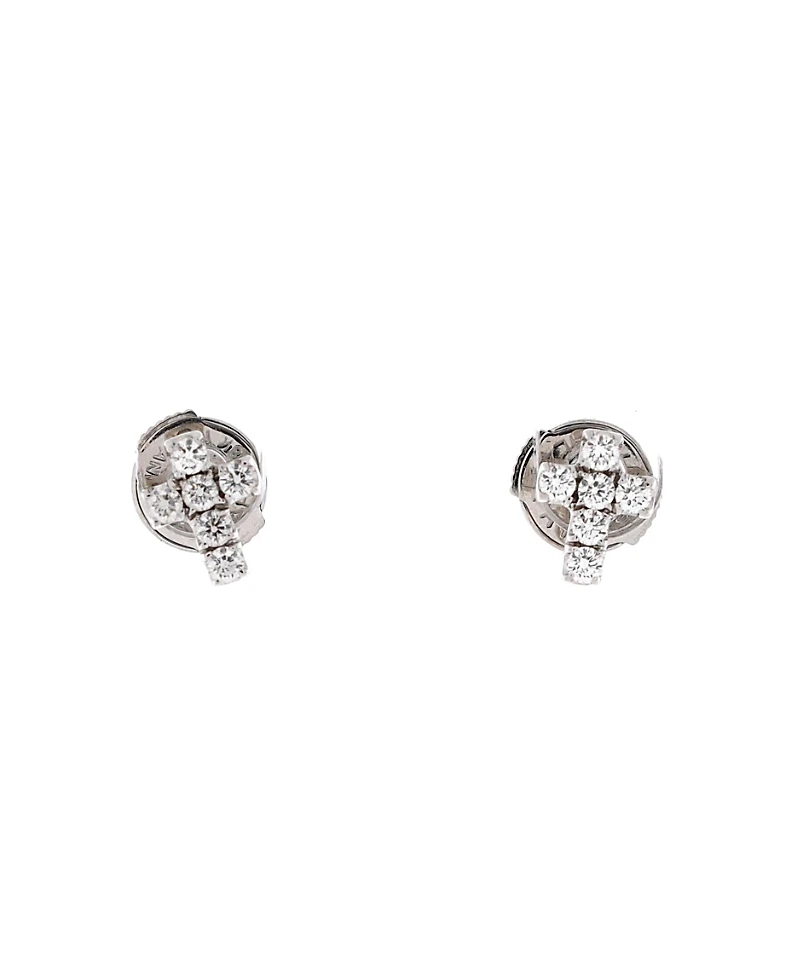 Pre-Owned Cartier Cross Earrings 18K White Gold with Diamonds