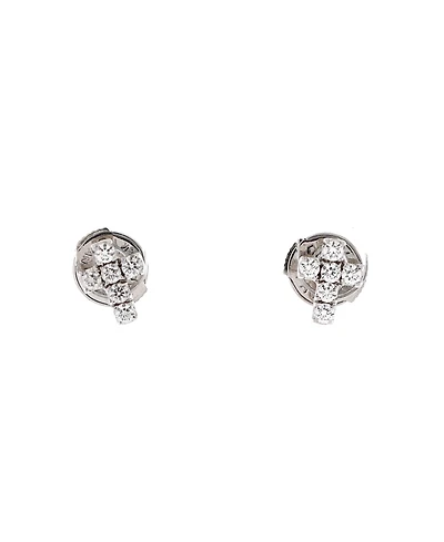 Pre-Owned Cartier Cross Earrings 18K White Gold with Diamonds
