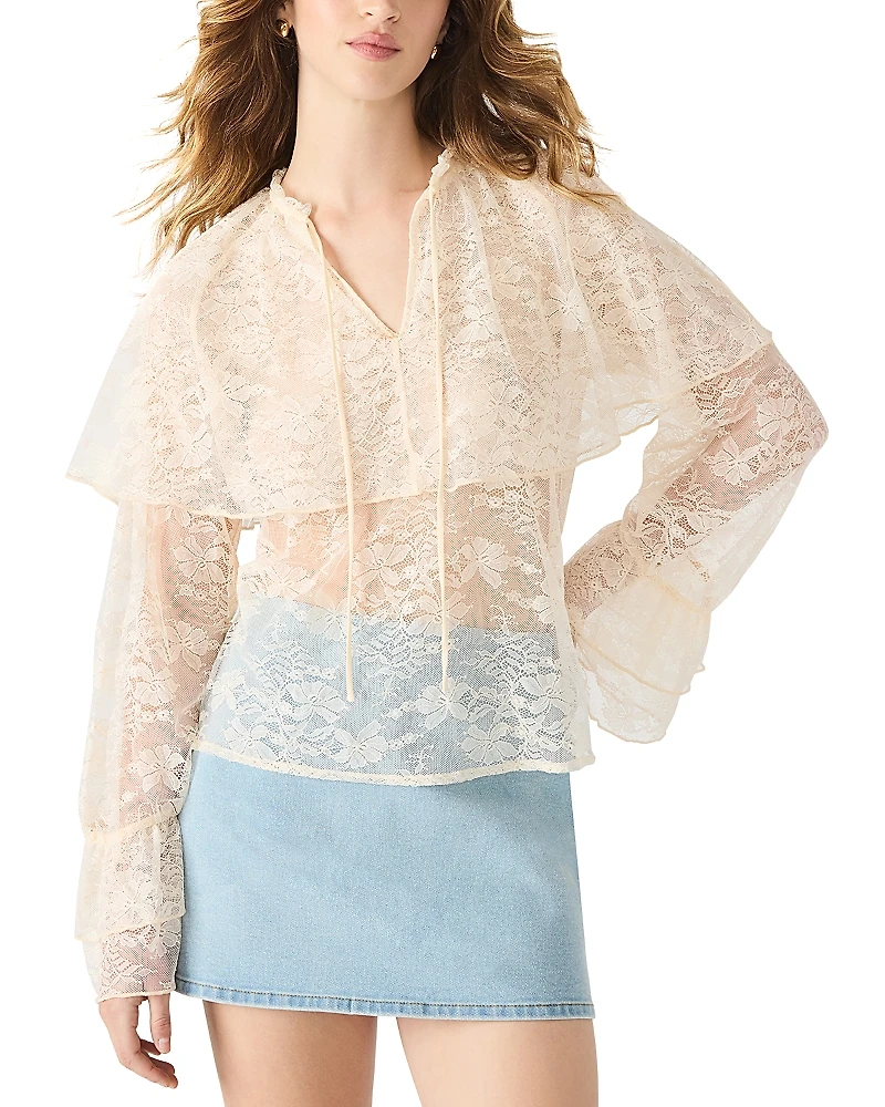 Steve Madden Saylor Ruffle Lace Top