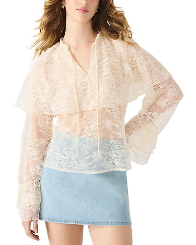 Steve Madden Saylor Ruffle Lace Top