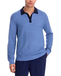 Ps Paul Smith Long Sleeve Textured Polo Shirt