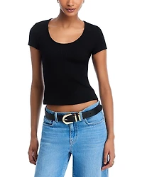 L'Agence Brynlee Short Sleeve Scoop Neck Tee