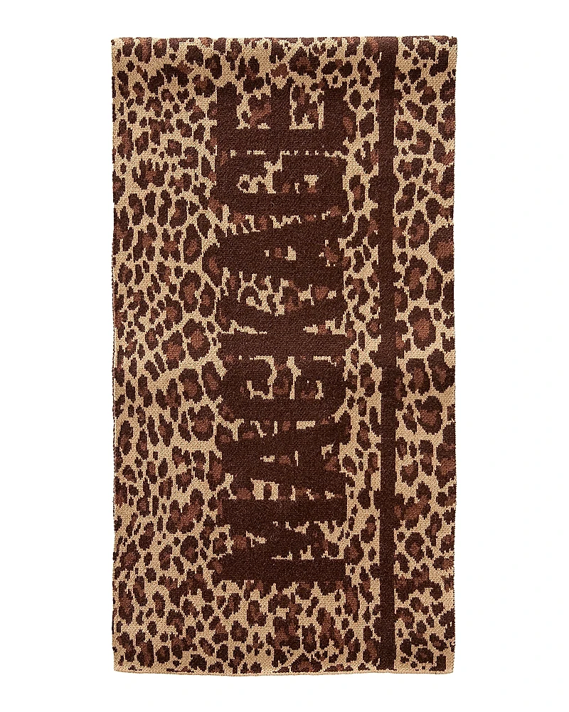 Mackage Juno-a Leopard Print Jacquard Knit Scarf