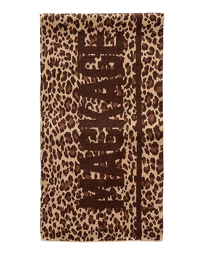 Mackage Juno-a Leopard Print Jacquard Knit Scarf