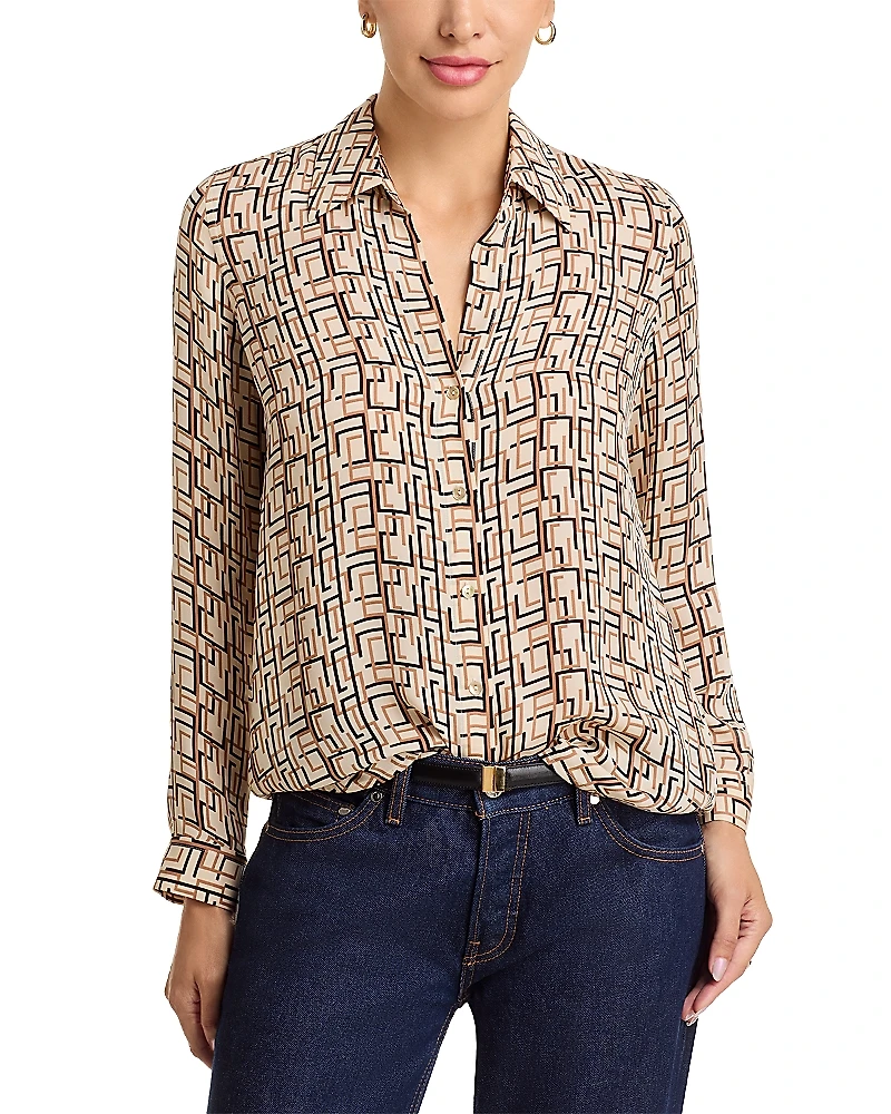 L'Agence Nina Silk Printed Blouse