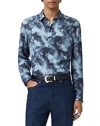 John Varvatos Rodney Printed Covered Placket Shirt