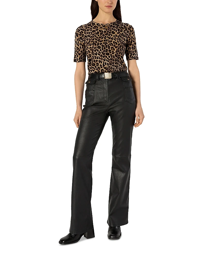 Gerard Darel Eli Wool Leopard Print Sweater