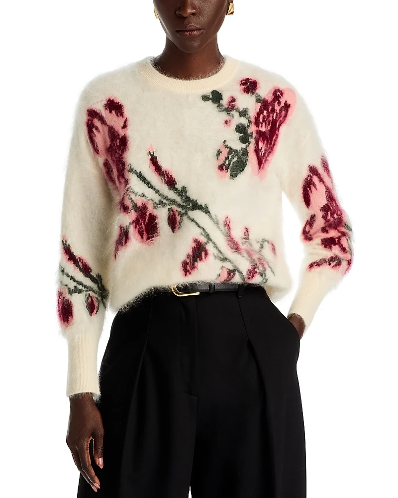 Elie Tahari The Roberta Cashmere Floral Sweater