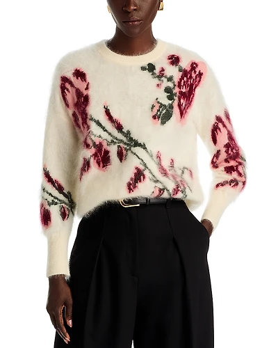 Elie Tahari The Roberta Cashmere Floral Sweater