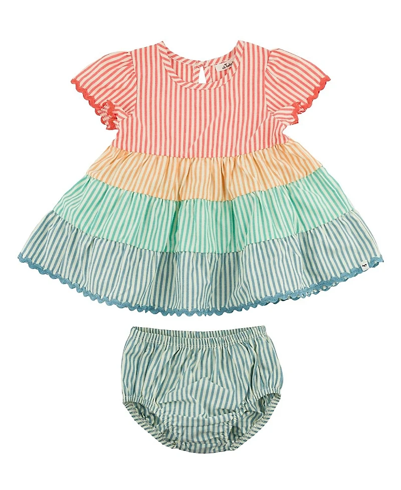 oh baby! Girls' Cabana RicRac Sophia Dress and Bloomers Set - Little Kid
