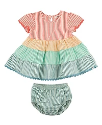 oh baby! Girls' Cabana RicRac Sophia Dress and Bloomers Set - Little Kid