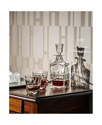 Manhattan On the Rocks Set: Square Decanter & 2 Medium Old Fashion Glasses