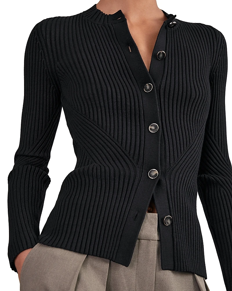 Reiss Tula Button Front Knit Top