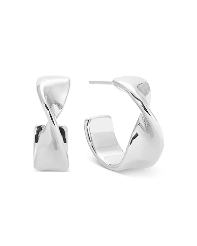 Ettika Twist Square Small Hoop Earrings