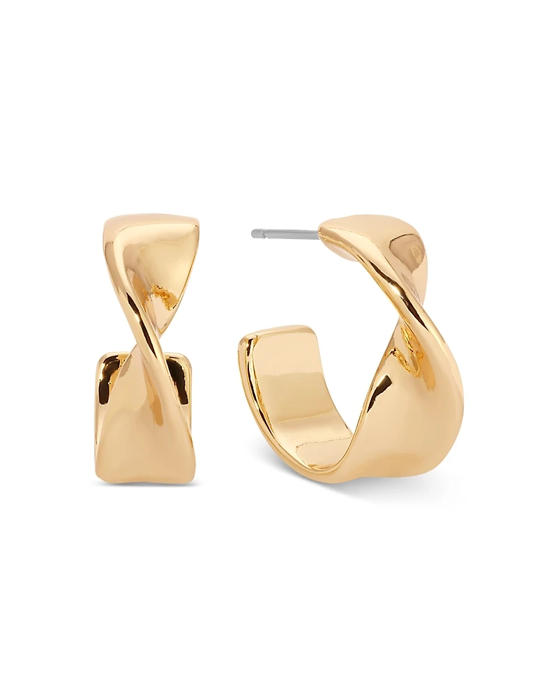 Ettika Twist Square Small Hoop Earrings