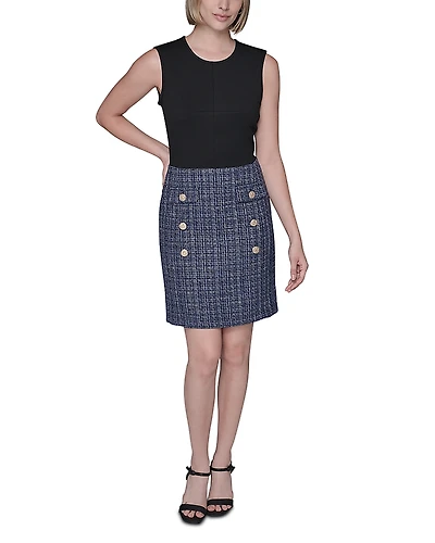 Karl Lagerfeld Paris Mixed Media Dress