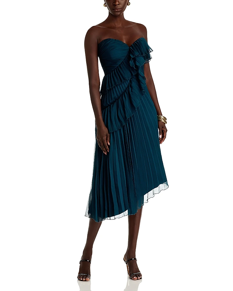 Amur Caitlyn Strapless Midi Dress