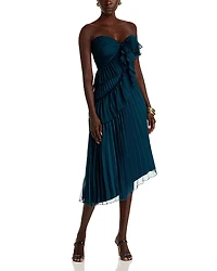 Amur Caitlyn Strapless Midi Dress