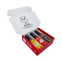 Fat Cat Funny Cat Pun 3 Bottle Hot Sauce Gift Box