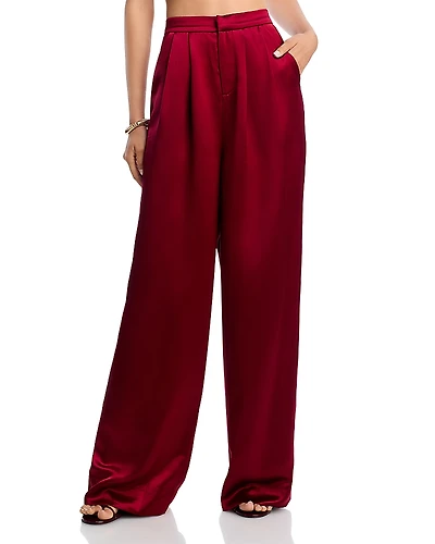 Nonchalant Label Satin Wide Leg Pants