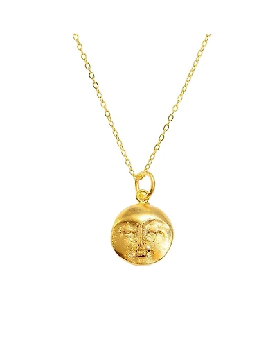 Ottoman Hands Moon Face Pendant Necklace