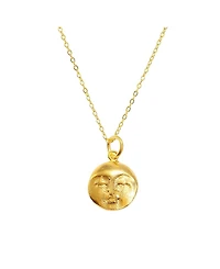 Ottoman Hands Moon Face Pendant Necklace