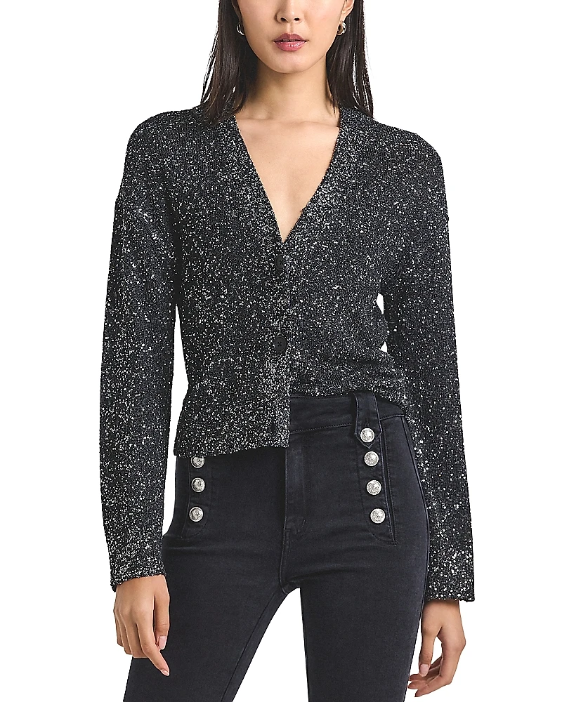 Derek Lam 10 Crosby Kalena Sequin Plated Cardigan