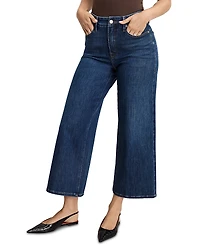 Good American Soft Tech Waist Palazzo Cropped Jeans