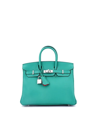 Pre-Owned Hermes Birkin 25 Handbag Verso Novillo with Palladium Hardware