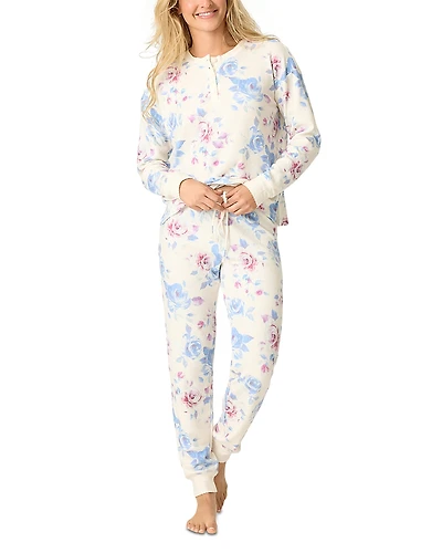 Pj Salvage Rodeo Rose Henley Pajama Set