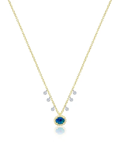 Meira T 14K White & Yellow Gold Opal & Blue Topaz Pendant Necklace, 16-18