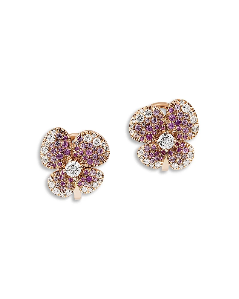 Miseno Jewelry Diamond & Pink Sapphire Ischia Stud Earrings