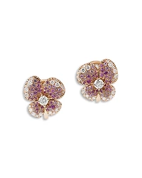 Miseno Jewelry Diamond & Pink Sapphire Ischia Stud Earrings