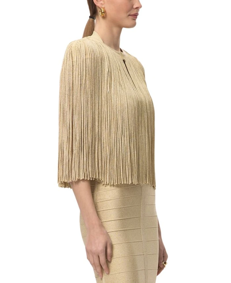 Metallic Fringe Cape