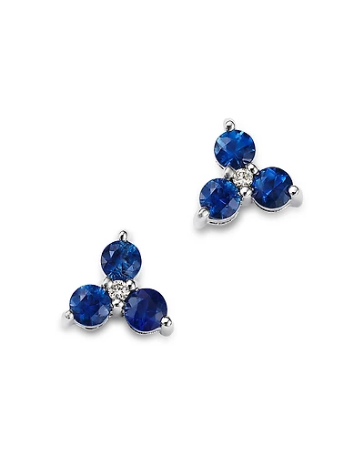 Bloomingdale's Fine Collection Sapphire & Diamond Trio Stud Earrings