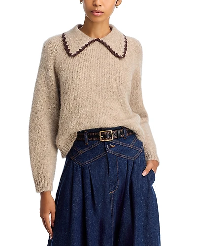 The Great. The Crochet Collar Sweater