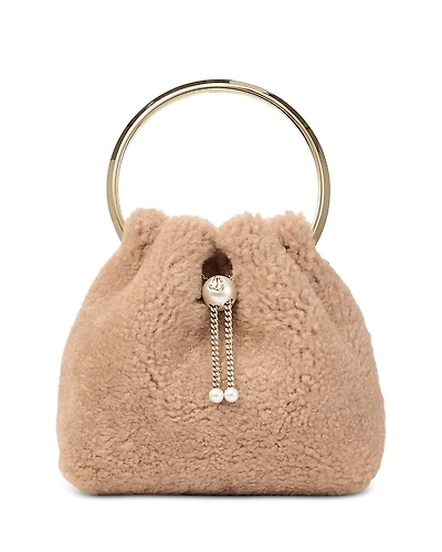 Jimmy Choo Bon Bon Shearling Bucket Bag