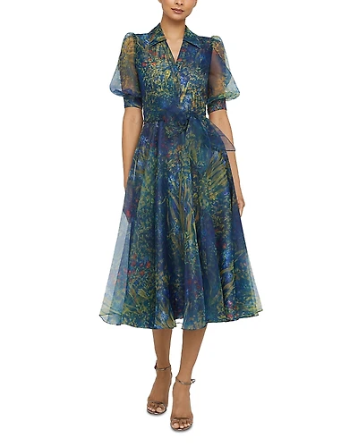 Theia Winnie Puff Sleeve Dress