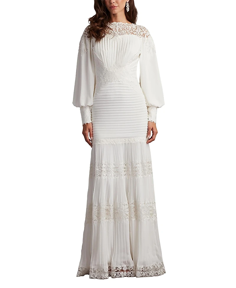 Tadashi Shoji Silverado Blouson Sleeve Gown