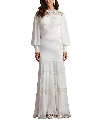 Tadashi Shoji Silverado Blouson Sleeve Gown