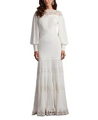 Tadashi Shoji Silverado Blouson Sleeve Gown