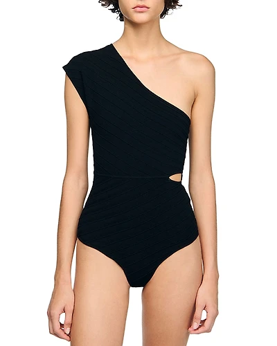 Sandro One Shoulder Bodysuit