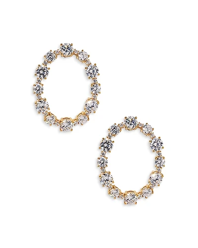 Nadri Cubic Zirconia Front Facing Hoop Earrings