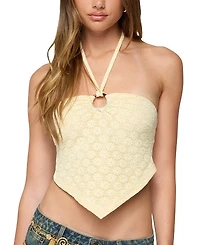 Edikted Alana Floral Handkerchief Halter Top