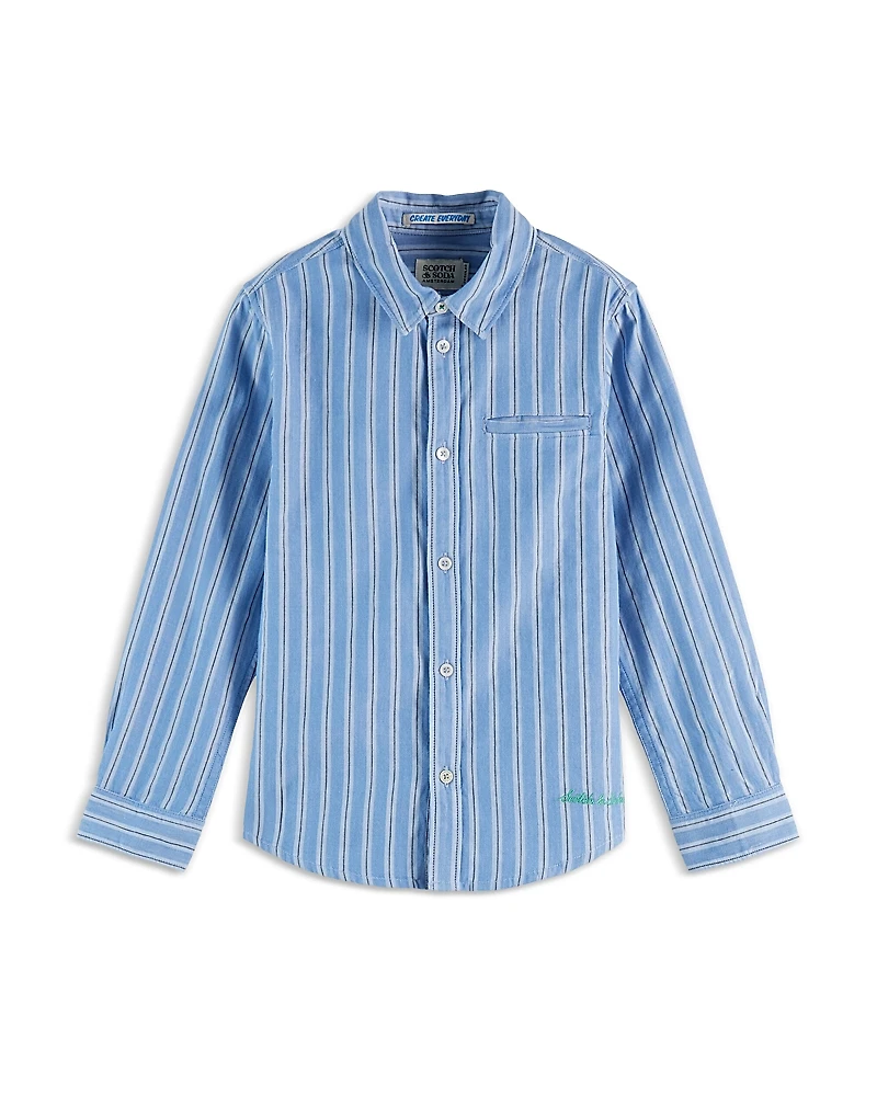Scotch & Soda Boys' Regular Fit Classic Yarn Dyed Shirt - Little Kid, Big Kid