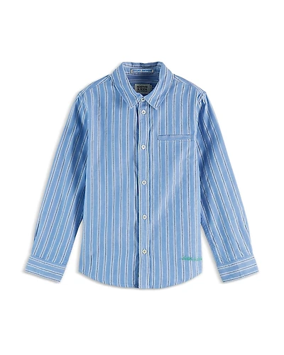 Scotch & Soda Boys' Regular Fit Classic Yarn Dyed Shirt - Little Kid, Big Kid