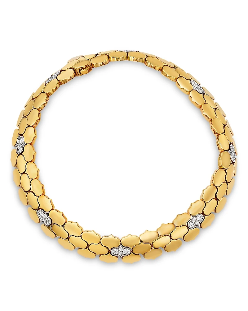 Roberto Coin 18K White & Yellow Gold Gender Diamond Cobra Link Bracelet