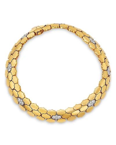 Roberto Coin 18K White & Yellow Gold Gender Diamond Cobra Link Bracelet